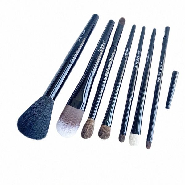 Old Hollywood Collecti Voyage Maquillage Brush Set 7pcs manche court pinceaux cosmétiques outils de beauté K22z #