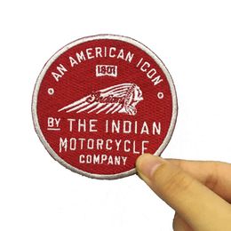 Old Indian Motorcycle American Icon 1901 Patch en cuir véritable patchs brodés 220Y