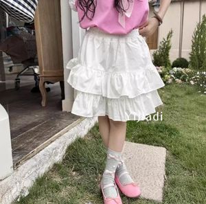 Vieux enfants doubles jupes falbala 2024 Summer Big Girls Girls Elastic Princess Jirt Fashion Enfants Clothing Z7624