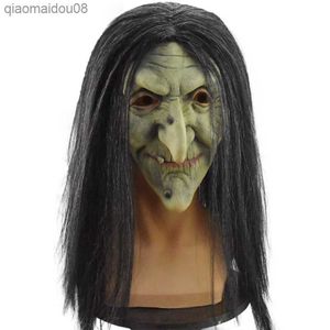 Oude Man Horror Masker Halloween Party Carnaval Volledige Hoofd Latex Masker Volwassen 3D Simulatie Heks Cosplay Masker Halloween Scary Props L230704