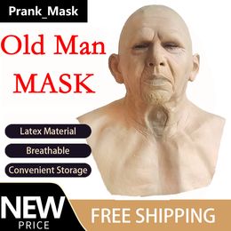 Oude man masker Halloween latex masker cosplay vol gezicht verval hoofd set personage latex masker verkleed rekwisieten horror masker scream kostuum