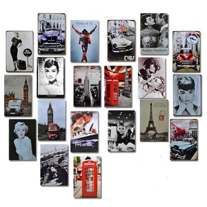 Oude film metalen poster plaque muur art retro decor metalen tin teken voor bar pub club man grot ijzeren schilderen JK2006KD