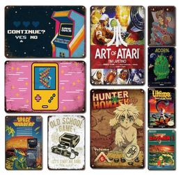 Old School Games Poster Tin Bord Vintage Gamer Room Decor Metalen Plaat Shabby Chic Man Cave Net Bar Art Wanddecoratie Plaques3350164