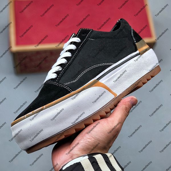 Old skool apilados zapatos de patinaje blanco negro para patines para mujeres plataformas para hombres de la plataforma para mujeres zapatillas para mujeres