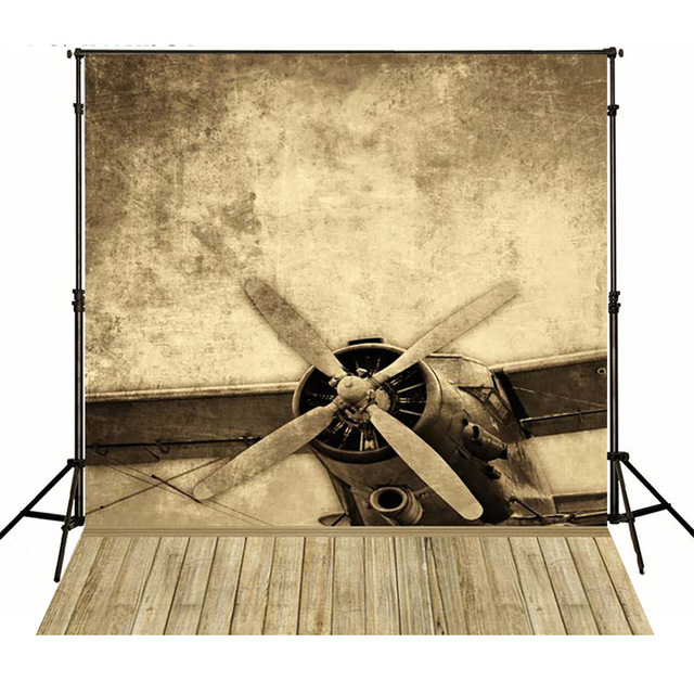 Gammal stil flygplan pojke fotografi bakgrund retro vintage barn studio bakgrund trägolv baby nyfött studio foto skjuta tapet