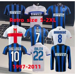 Final de estilo antiguo 2009 Milito Sneijder Zanetti Retro Soccer Jersey Eto'o Football 97 98 99 01 02 03 DjorkEff Baggio Adriano 11 07 08 09 Inter Batistuta Finala Finalidad