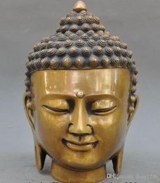 Oude Tibet Boeddhisme Fane Bronze Sakyamuni Shakyamuni Amitabha Boeddha hoofd standbeeld