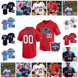 Ole Miss Rebels 2022 Baseball World Series Champions Jersey Jacob Gonzalez Anthony Servideo Peyton Chatagnier Tim Elko Kevin Graham Hayden Dunhurst TJ McCants