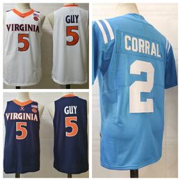 Ole Miss Rebels Football 2 # Jersey Matt Corral Blue, Virginia Basketball Jersey NCAA College 5 # Guy, Custom Any Name Message Us XD