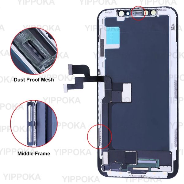 OLED pour iPhone X LCD XR XS MAX Screen 11 Pro MAX Affichage 12 Pro Touch Digitizer Remplacement pour l'iPhone XS MAX Affichage Intell