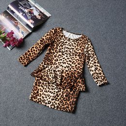 OLEKID 2021 Lente Zomer Kinderen Meisjesjurk Leopard Lange Mouwen Baby Meisje Jurk 3-7 Jaren Kinderkleding Vestidos de Verano Q0716