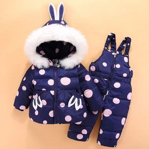 OLEKID bébé filles hiver vers le bas Snowsuit dessin animé lapin veste manteau salopette vêtements pour bébés ensemble 14 ans enfant en bas âge costume 231220