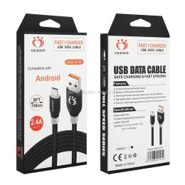 Câbles olesit 1 5m 5ft 3m 10ft od5 0 chargeur rapide audacieux câble de type micro usb de données pour samsung huawei avec boîte de vente au détail ZZ