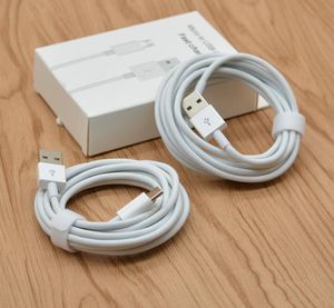 Câbles PowerLine blancs 2A Micro USB Type-C vers USB 3 pieds 10 pieds 6 pieds câble de charge rapide avec vente au détail