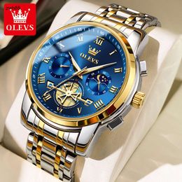 Olevs 2859 Ventes chaudes OEM Watch personnalisé Chronography Tourbillon Hollow Out Sports imperméable Fashion Man Quartz WatchDesigner