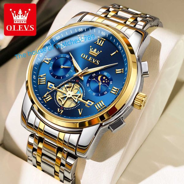 OLEVS 2859 offres spéciales oem montre personnalisée chronographie tourbillon évider sport étanche mode homme montre à quartz