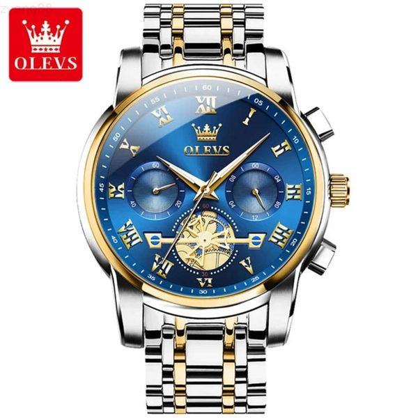 Olevs 2859 relojes para hombre de la mejor marca, Reloj de pulsera de lujo a escala romana clásica para hombre, Reloj luminoso de cuarzo resistente al agua 2024