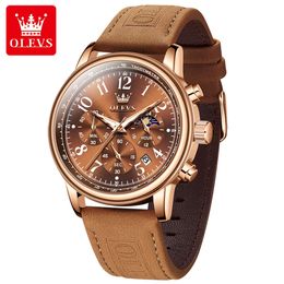 OLEVS 2912 Montre de luxe pour hommes Logo de marque personnalisé Simple Casual Montre à quartz à trois broches Ceinture étanche homme et femme montre de créateur