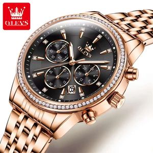 Olevs 5582 New Fashion Women Chronograph Multifonctional Chronograph Quartz Watches Strap de bracelet en acier inoxydable