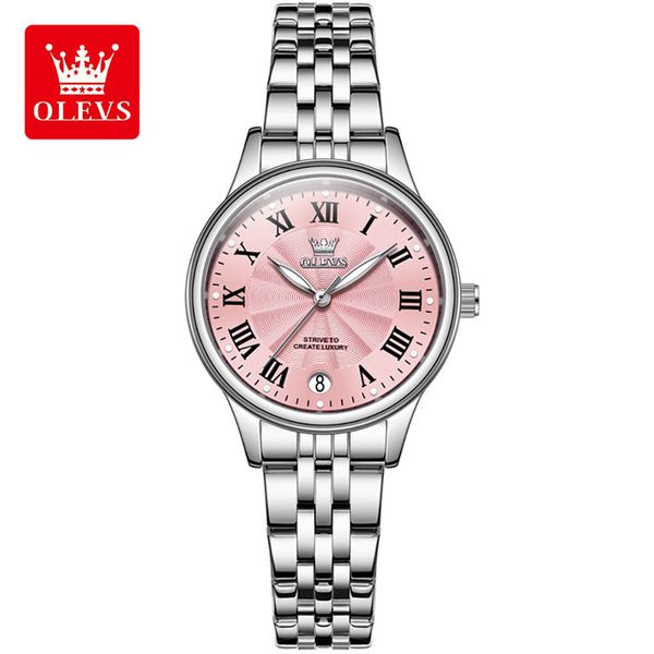 OLEVS 5600 Moda de alta calidad Multi Alloy Woman Lady Relojes de cuarzo Venta al por mayor Reloj de pulsera con cronógrafo personalizado Diseñador de lujo Reloj clásico