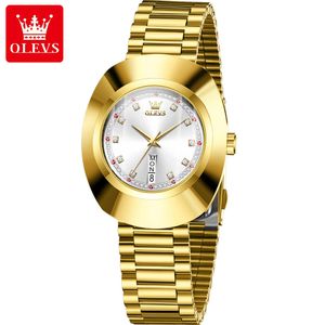 OLEVS 7017 Relojes de cuarzo baratos de acero de tungsteno de lujo, relojes de pareja de moda, relojes luminosos para hombre y mujer, relojes de marca de diseñador