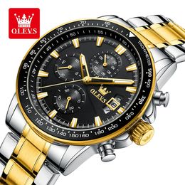 OLEVS exclusief design herenhorloges quartz polshorloge multifunctioneel chronograaf datum modehorloge voor heren 240227