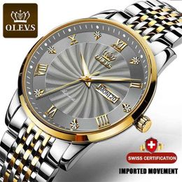 Olevs hommes mécaniciens Top Brand Luxury Automatic Watch Sport en acier inoxydable Watch Watch Men Relogie Masculino 6530 210407 256L