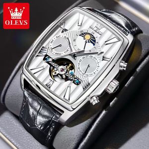 Olevs montre homme entièrement automatique mécanique multifonction Tourbillon 45mm * 40mm montre homme