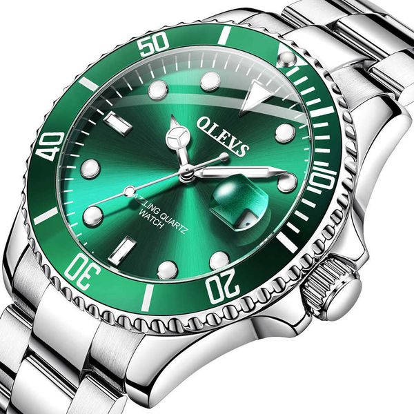 OLEVS hommes montres mode affaires étanche Quartz montre-bracelet hommes Top marque de luxe en acier inoxydable bracelet Sport horloge mâle 210728