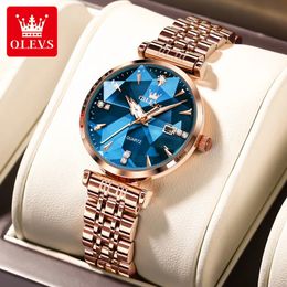 OLEVS montres pour femmes bijoux montre à Quartz étanche bracelet en acier inoxydable montre en or Rose pour femmes montre de mode Bracelet ensemble 240102