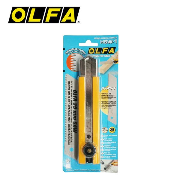 OLFA HSW-1 Extra Extrawing Duty 25 mm Saw Full-Fleed Doating Blade Saw Modèle de scie rétractable Coupant un petit coupe-main Match Hswb-1