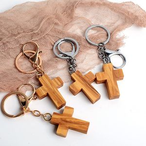 Porte-clés croix d'olive bricolage porte-clés en bois pendentif cadeau créatif porte-clés porte-clés