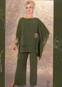 Olive Fashion Mother Pants Suits Cheap Plus Siffo Chiffon Evening Formele Wear Moeder Bruidegom Dames Avond Bridal Broek Pakken
