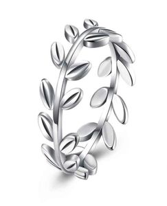 Olive Leaf Rings 925 Sterling Silver Women Simple Style Stackable Ring Party Wedding Gift Fashion S925 Sieraden Cluster7869576