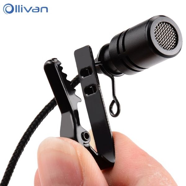 Ollivan micrófono de Metal omnidireccional Jack de 3,5mm Lavalier Tie Clip micrófono Mini micrófono de Audio para ordenador portátil teléfono móvil