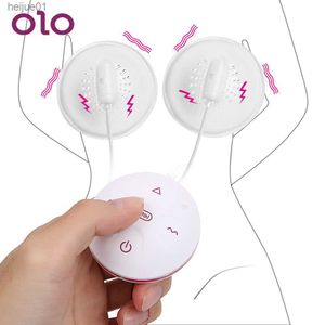 Olo 10 Modes Likken Tong Tepel Vibrator Vibrerende Borst Stimulator Massager Pomp Tepel Sucker Pomp Cups Sex Toys Voor vrouw L230518