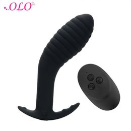 OLO 10 Snelheden Anale Plug Vibrator Prostaat Massage Butt Volwassen Producten Anus Kut Masturbator Speeltjes voor Vrouwen 240117