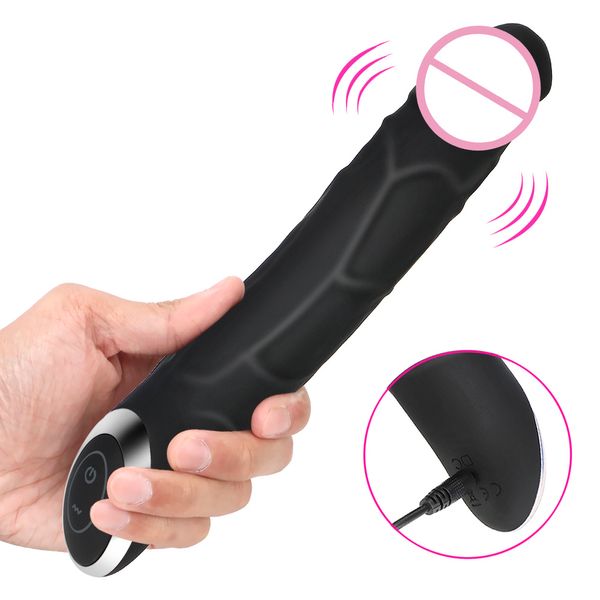 OLO 10 vitesses gros gode vibrateur g-spot stimulateur clitoridien énorme pénis noir masseur Vaginal jouets sexy pour femmes jouet Anal