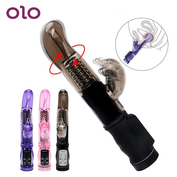 Olo 12 Vitesse Dauphin Gode Vibrateur Double Vibration G-spot Masseur Sex Toys Pour Femmes Stimulateur De Clitoris Produits Pour Adultes SH190802