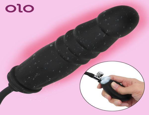 OLO Anal dilatateur gonflable gode Anal Plug produits pour adultes avec pompe extensible godemichet anal jouets sexy pour femmes hommes Massage Anal1467116