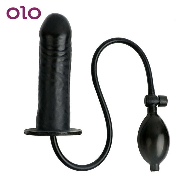 Olo anal plug fausse pénis gode énorme avec pompe gonflable sexy shop femelle masturbator toys sexy for women