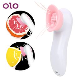 OLO Clit Vagin Stimulator Tongue Vibrator Oral Sex Clitoris Nipple Sucker 7 Vitesses G-spot Masseur Vibrateurs Sex Toys Pour Femmes Y191221