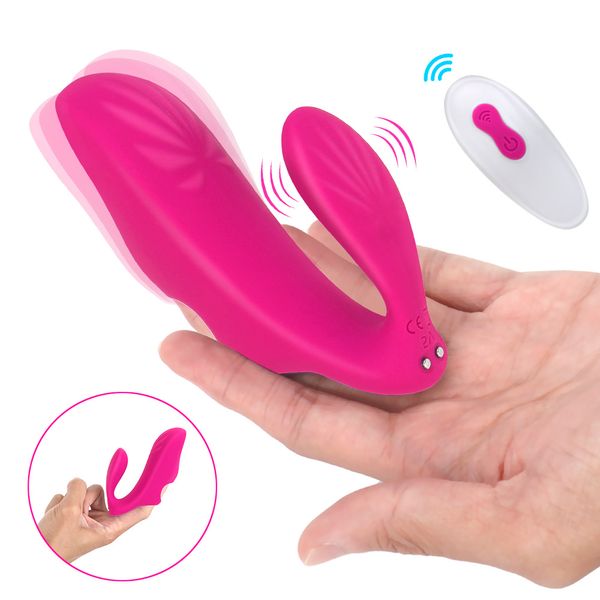 Vibrador de dedo de dos cabezas OLO, masajeador de clítoris de punto G, juguetes sexys para mujeres, Control remoto inalámbrico, estimulación vaginal