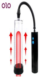 Olo Electric Penis Pump Extender Mannelijke Penile Erectie Training Uitbreiding Uitvang vacuüm sexy speelgoed voor mannen Gay4250437