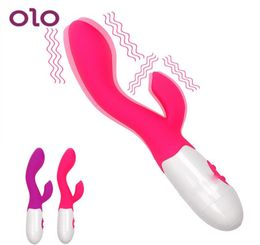 OLO G Spot Consolador Vibrador Silencioso Vibradores duales 30 velocidades AV Stick Juguetes sexuales para mujeres Productos para adultos a prueba de agua Y2006165055820