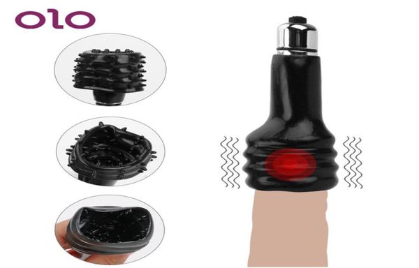 Olo masturbateur mâle pénis glans vibrateur masseur retard durable éjaculation cock anneau silicone toys sexy pour men5538094