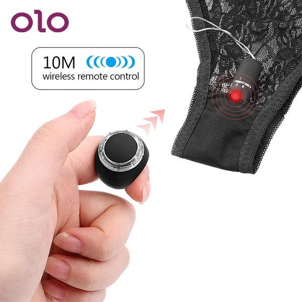 OLO Panty vibrador usable Bullet 10 frecuencia anillo de dedo Control remoto inalámbrico juguetes sexy para mujeres masturbación