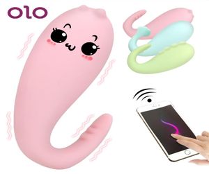 Olo Silicone Monster Pub Vibrator App Bluetooth Wireless Remote Control GSPOT Massage 8 Frequentie Adult Game Sex Toys for Women C2092534