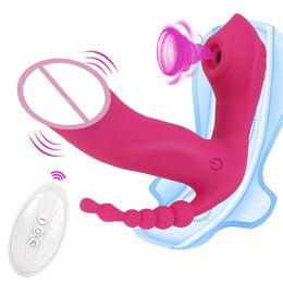 OLO portable gode vibrateur jouet sexy pour les femmes multifonction 3 en 1 succion Anal vagin Clitoris stimulateur jouets érotiques