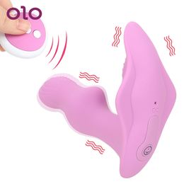 OLO Draagbare Vibrator Draadloze Afstandsbediening Dildo Vibrator Clitoris Stimulator 10 Snelheden Seksspeeltjes voor Dames Vrouwelijke Masturbator Y191228